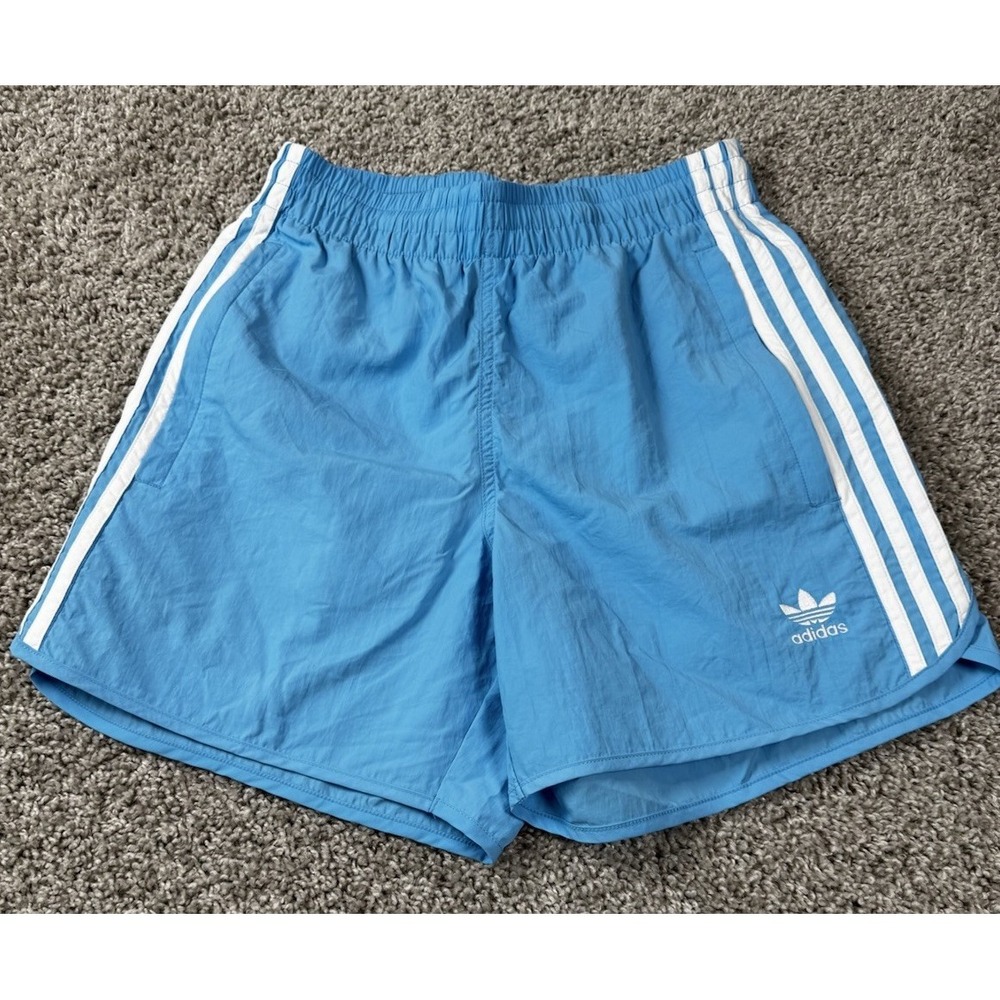 adidas Blue Athletic Shorts with White Stripes